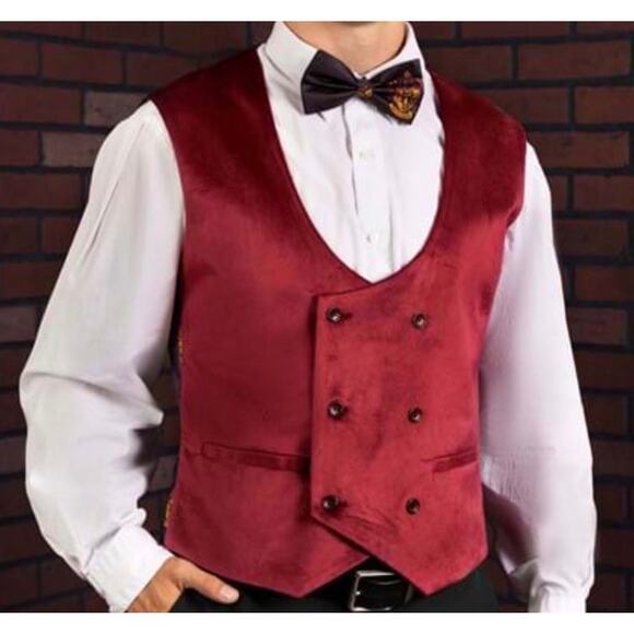 Men’s Harry Potter Deluxe Vest Gryffindor with Bow tie Size Small - Picture 6 of 6